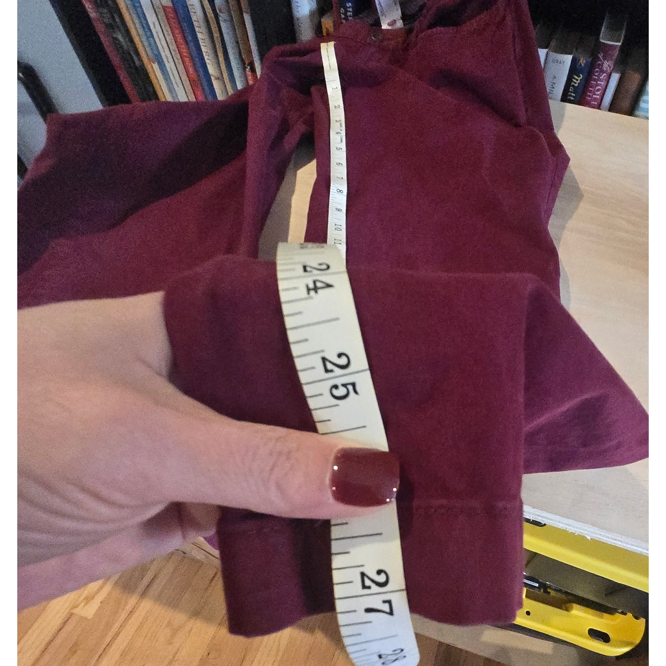 Lands' End 98% Cotton Pants Sz 12 Fit 1 Slim Leg Cranberry — image 8 of 8
